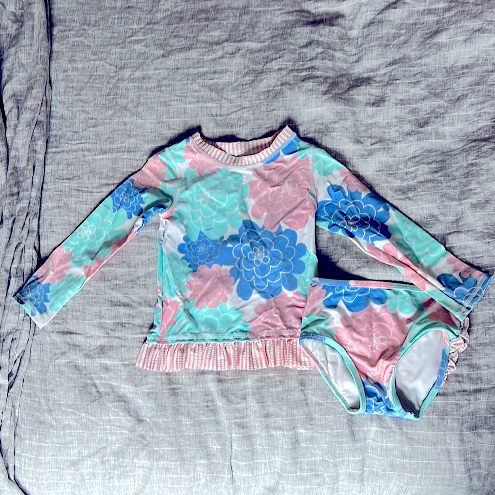 Ruffle Butts Long Sleeve Rash Guard Bikini